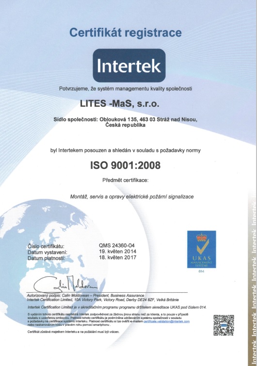 certifikt ISO 9001